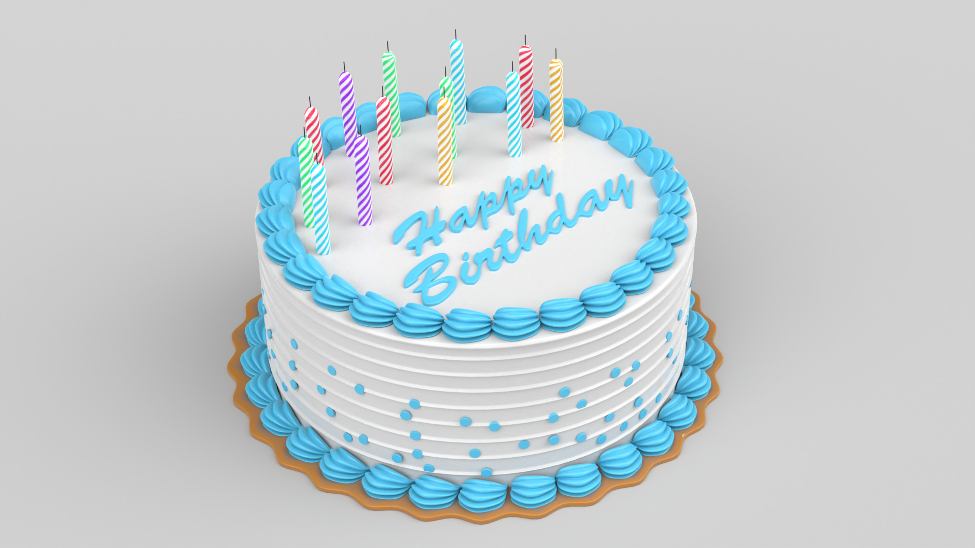 Birthday Cake 3D model_2