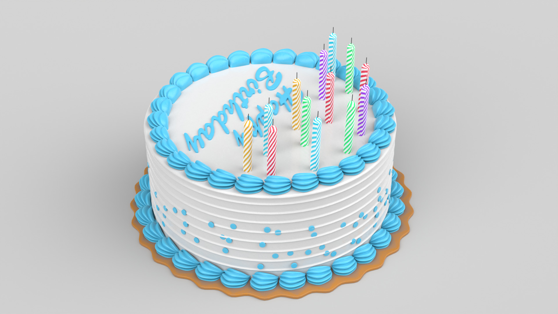 Birthday Cake 3D model_7