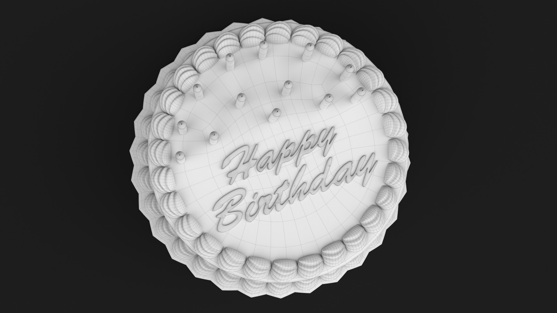 Birthday Cake 3D model_13