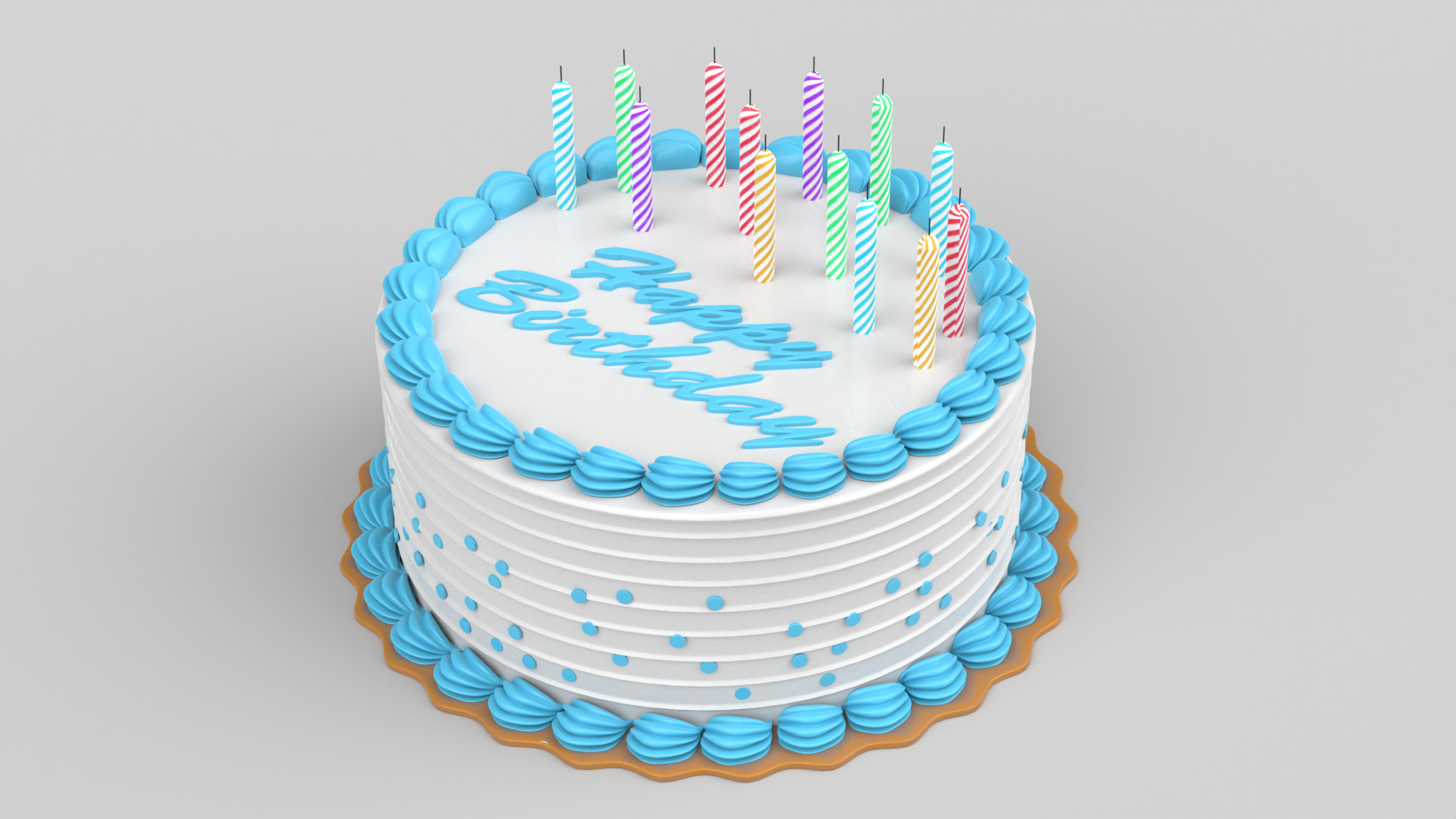 Birthday Cake 3D model_9