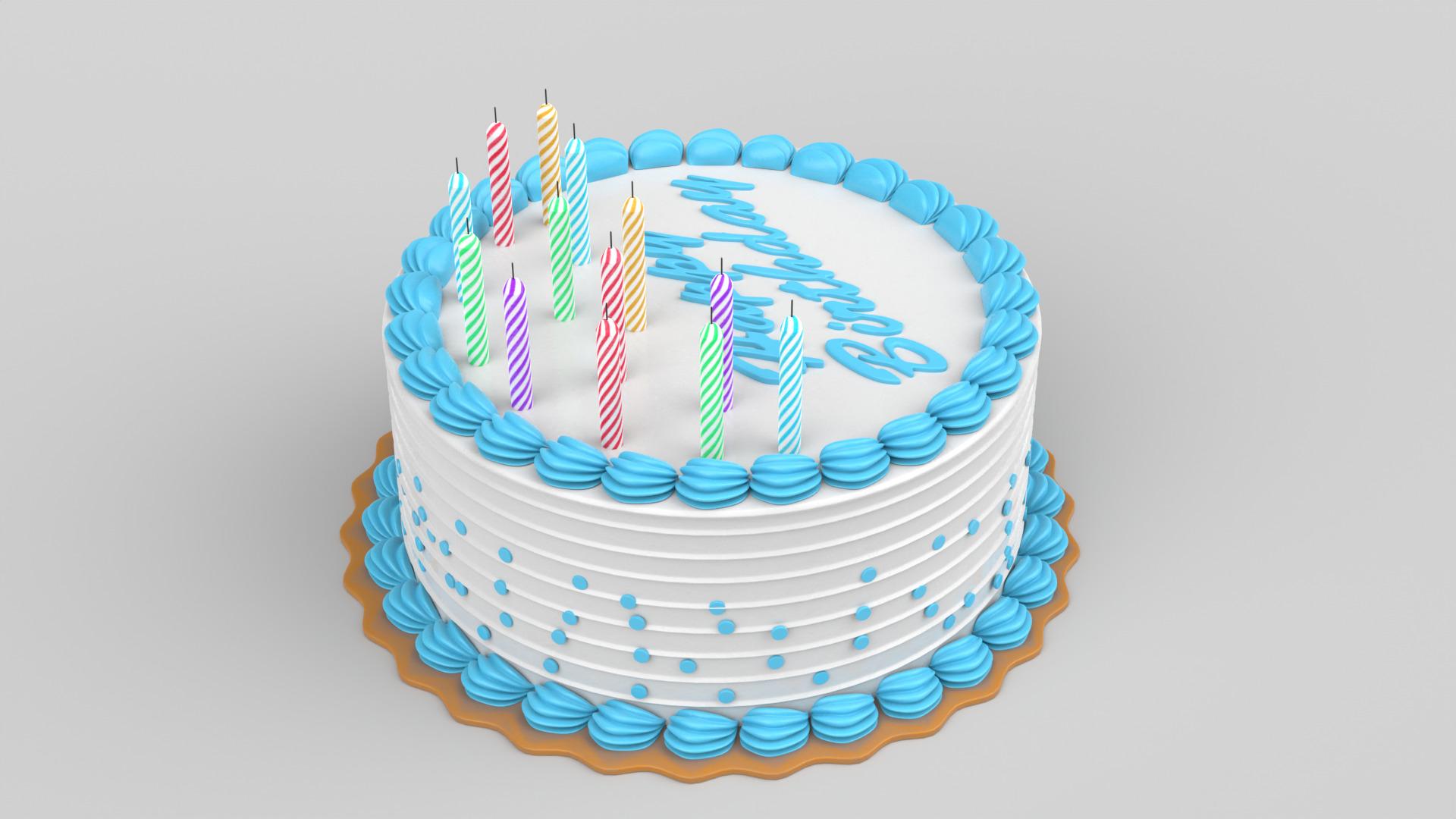 Birthday Cake 3D model_4