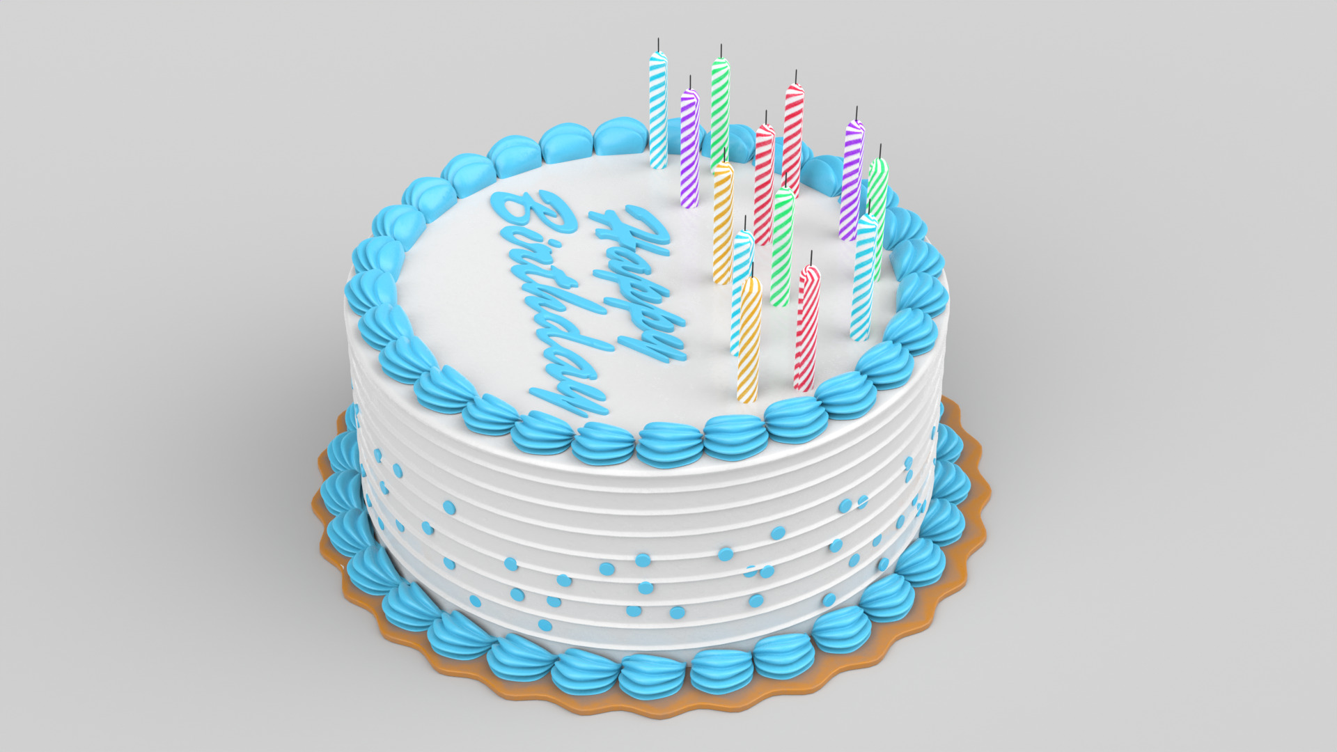 Birthday Cake 3D model_8