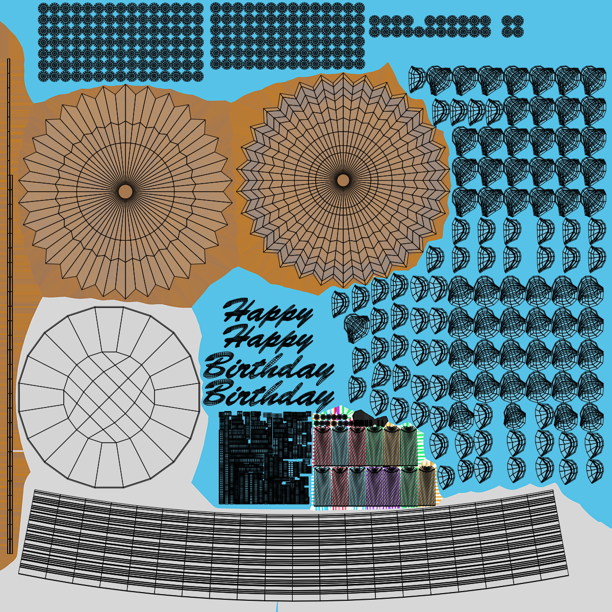Birthday Cake 3D model_14