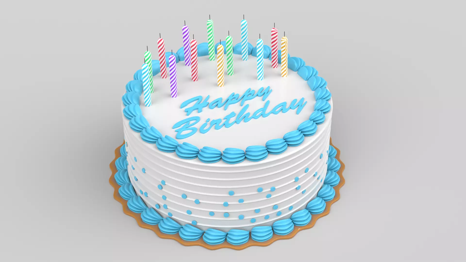 Birthday Cake 3D model_0