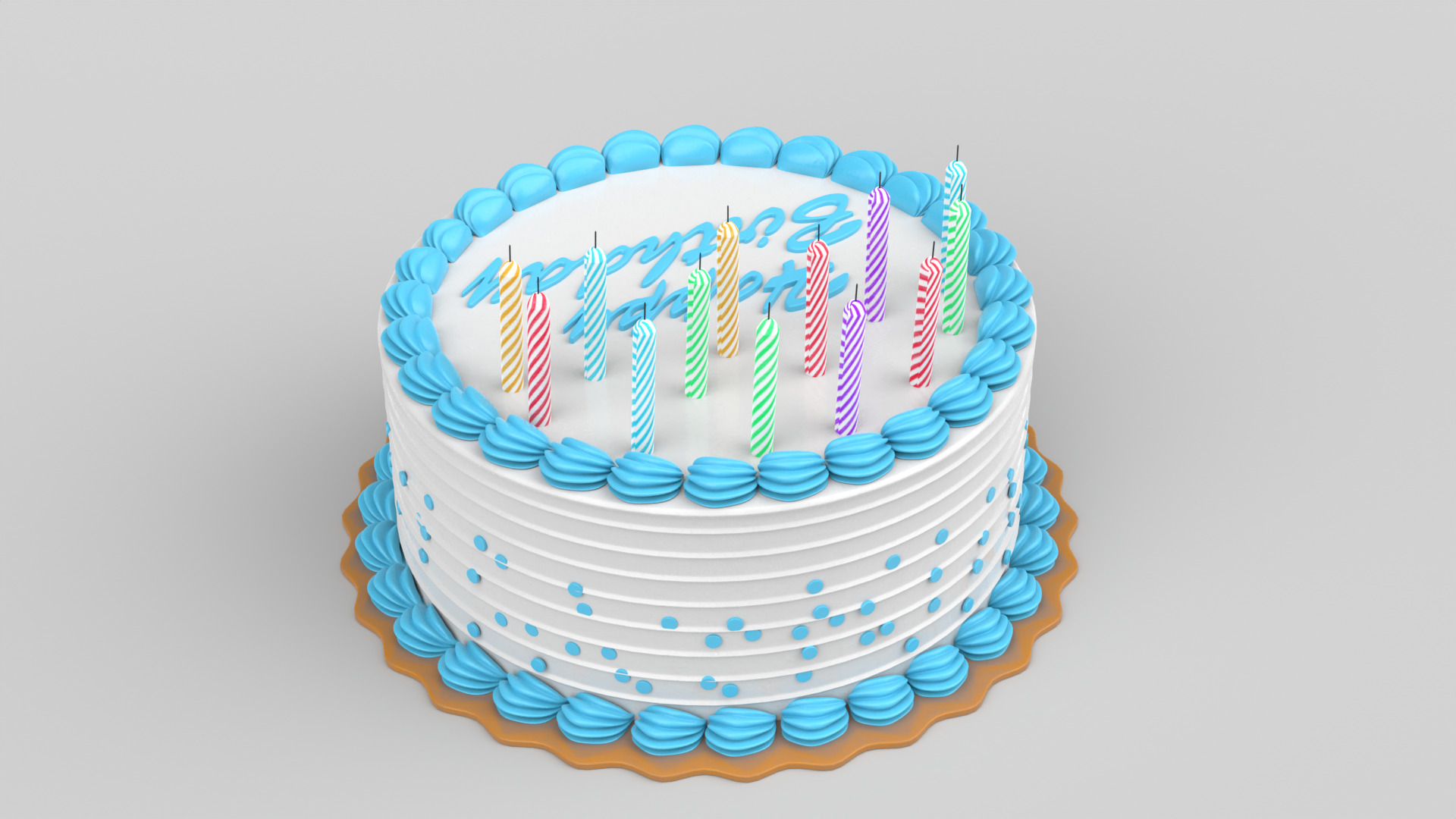 Birthday Cake 3D model_6