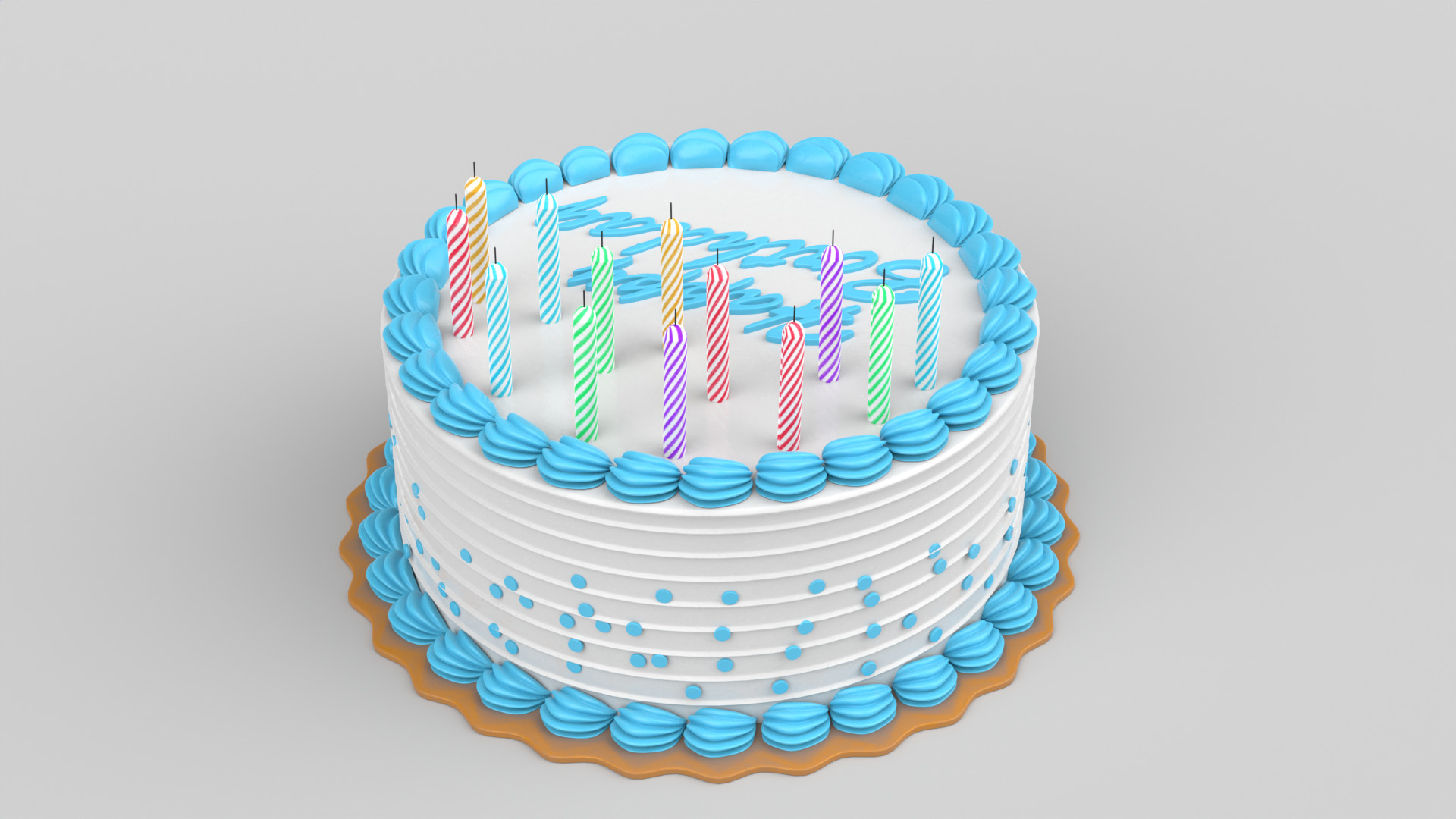 Birthday Cake 3D model_5