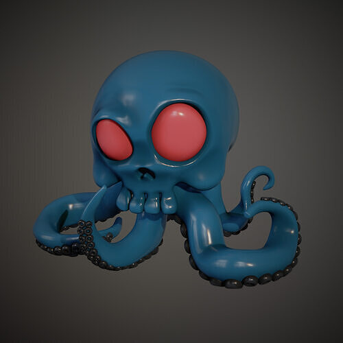 Octopus skull 3D print model
