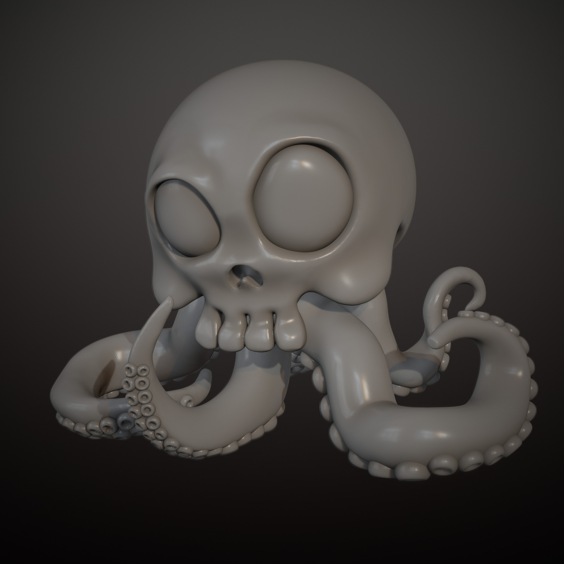 Octopus skull 3D print model_1