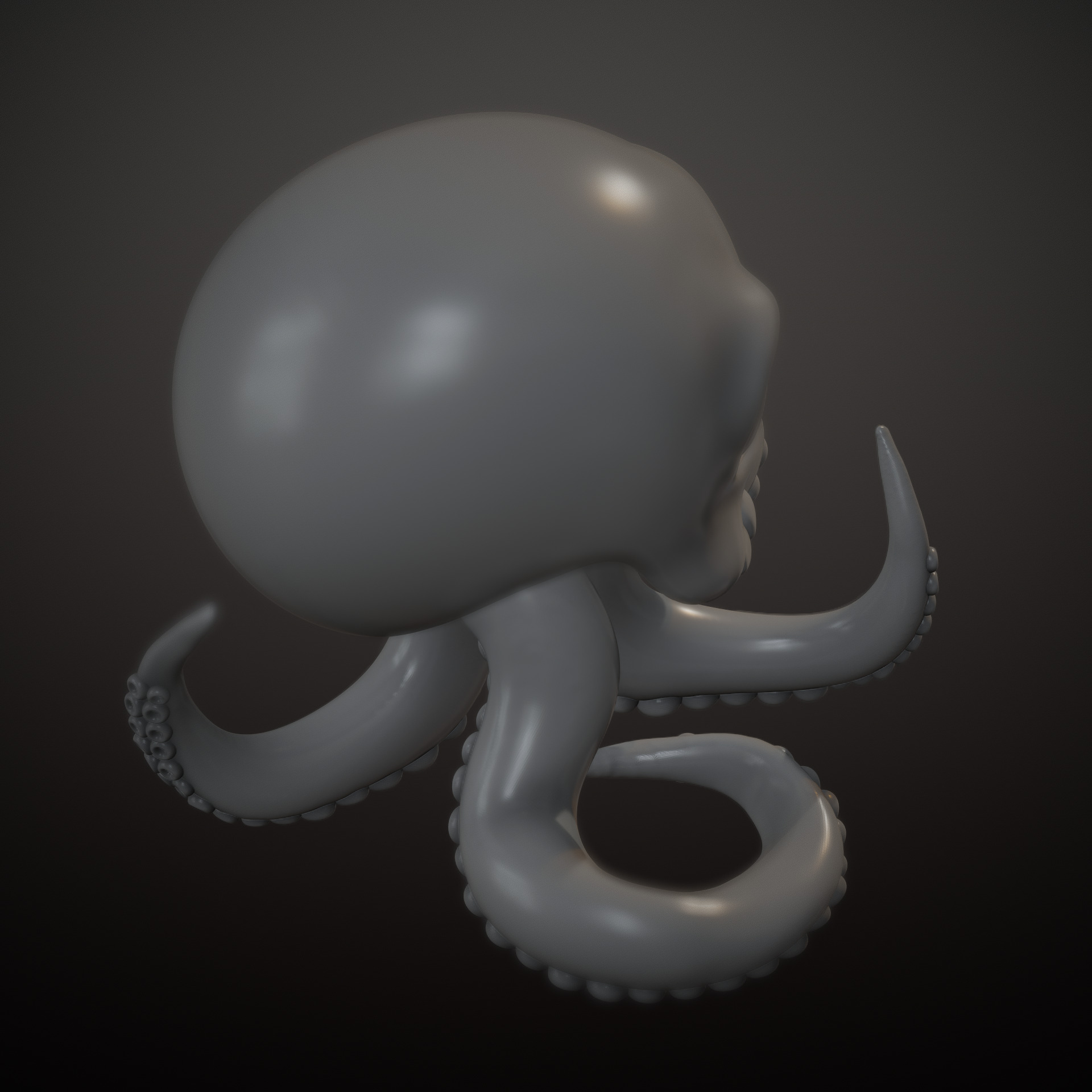 Octopus skull 3D print model_3