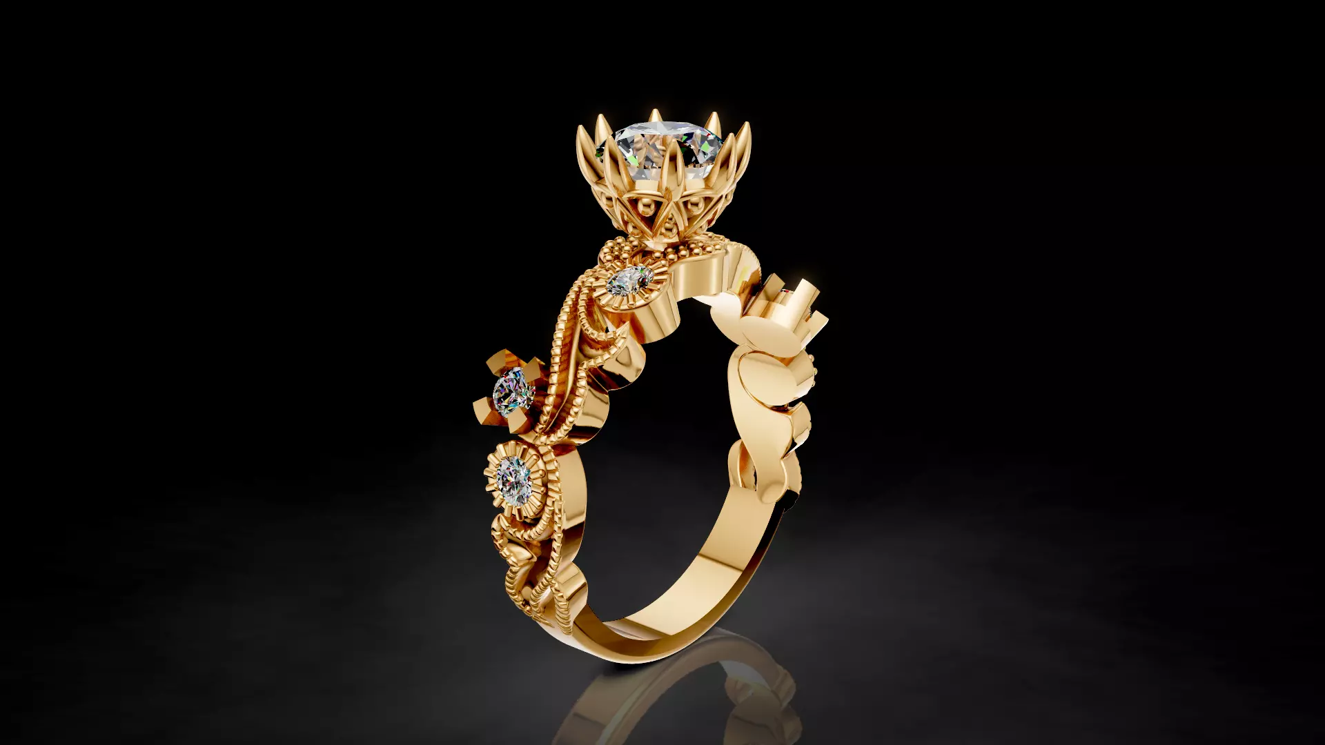 Luxury Woman Ring 3D print model