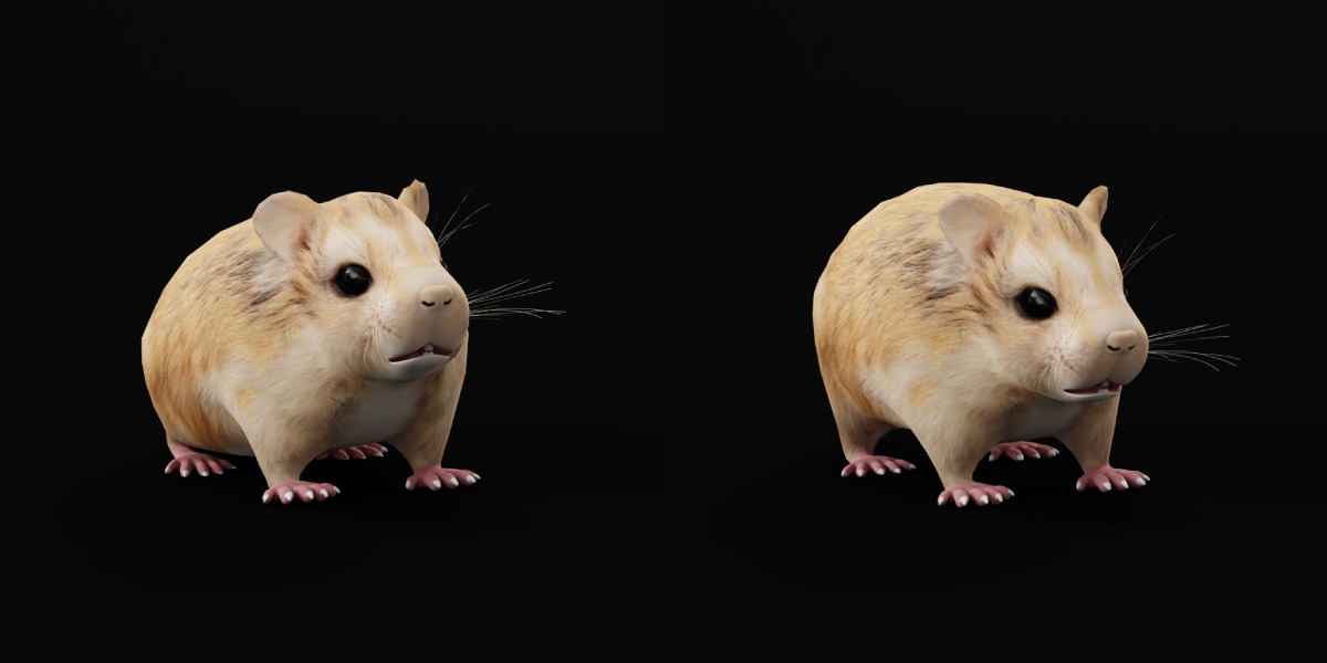 Roborovski Dwarf Hamster Low-poly 3D model_4