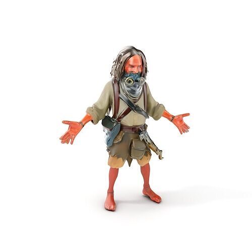 Distressed Nomad with Gas Mask Rigged and Animated Low-poly 3D model