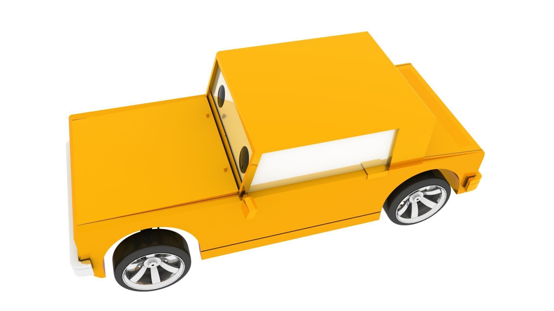 cartoon car rig model 3D model_4