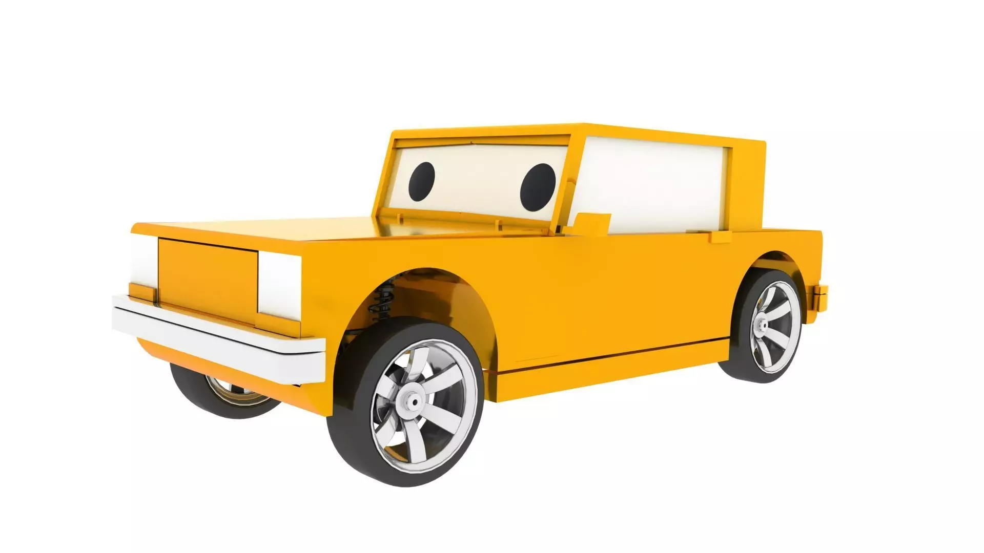 cartoon car rig model 3D model_0
