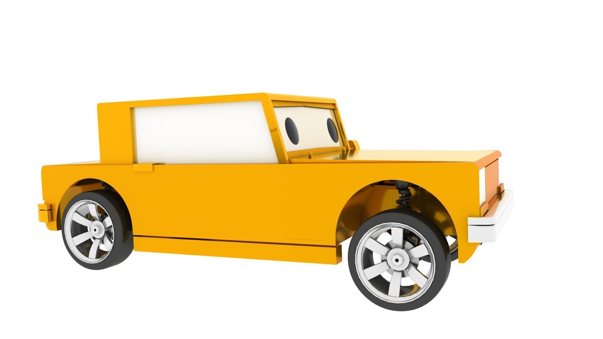 cartoon car rig model 3D model_2