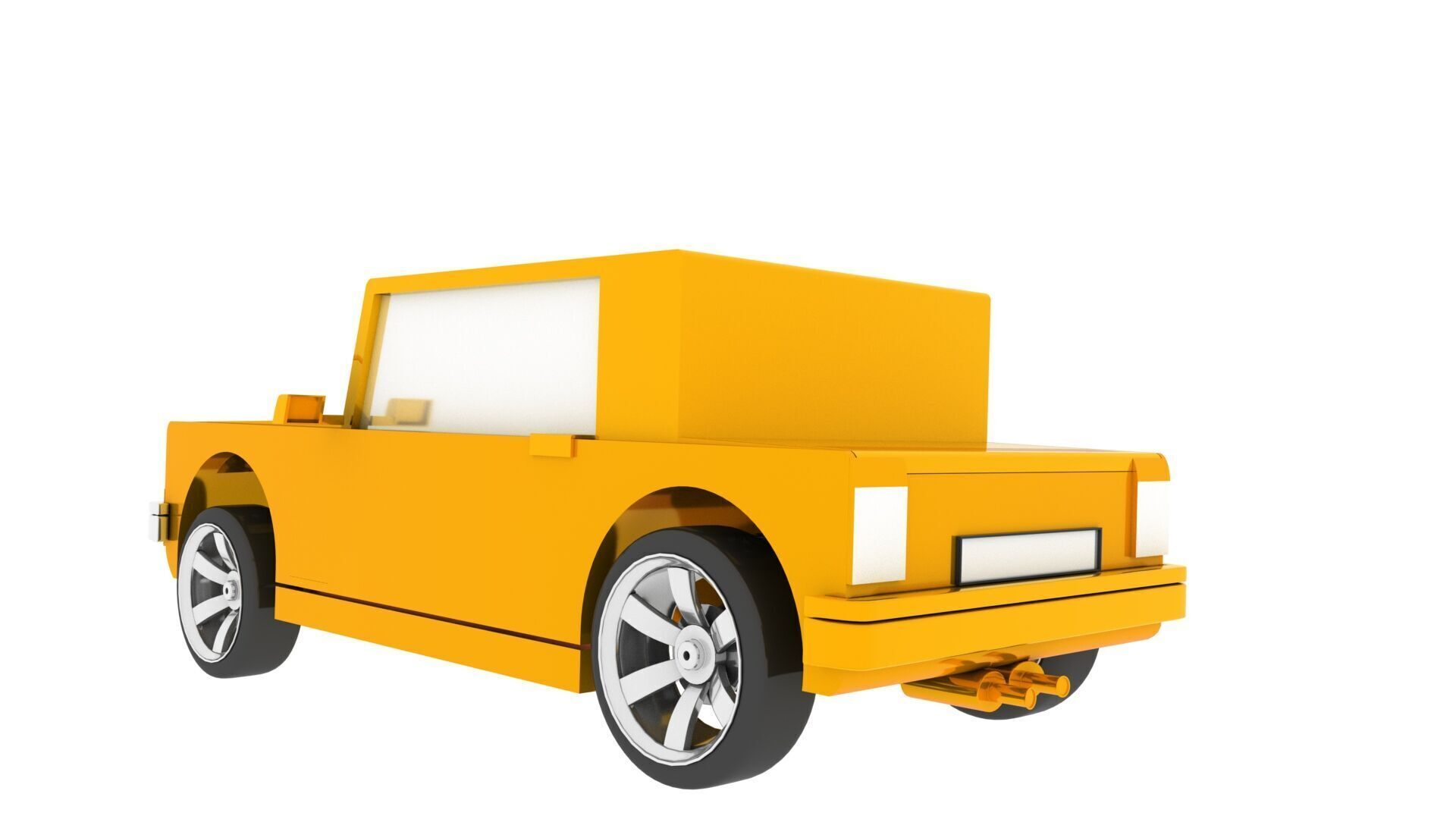 cartoon car rig model 3D model_3