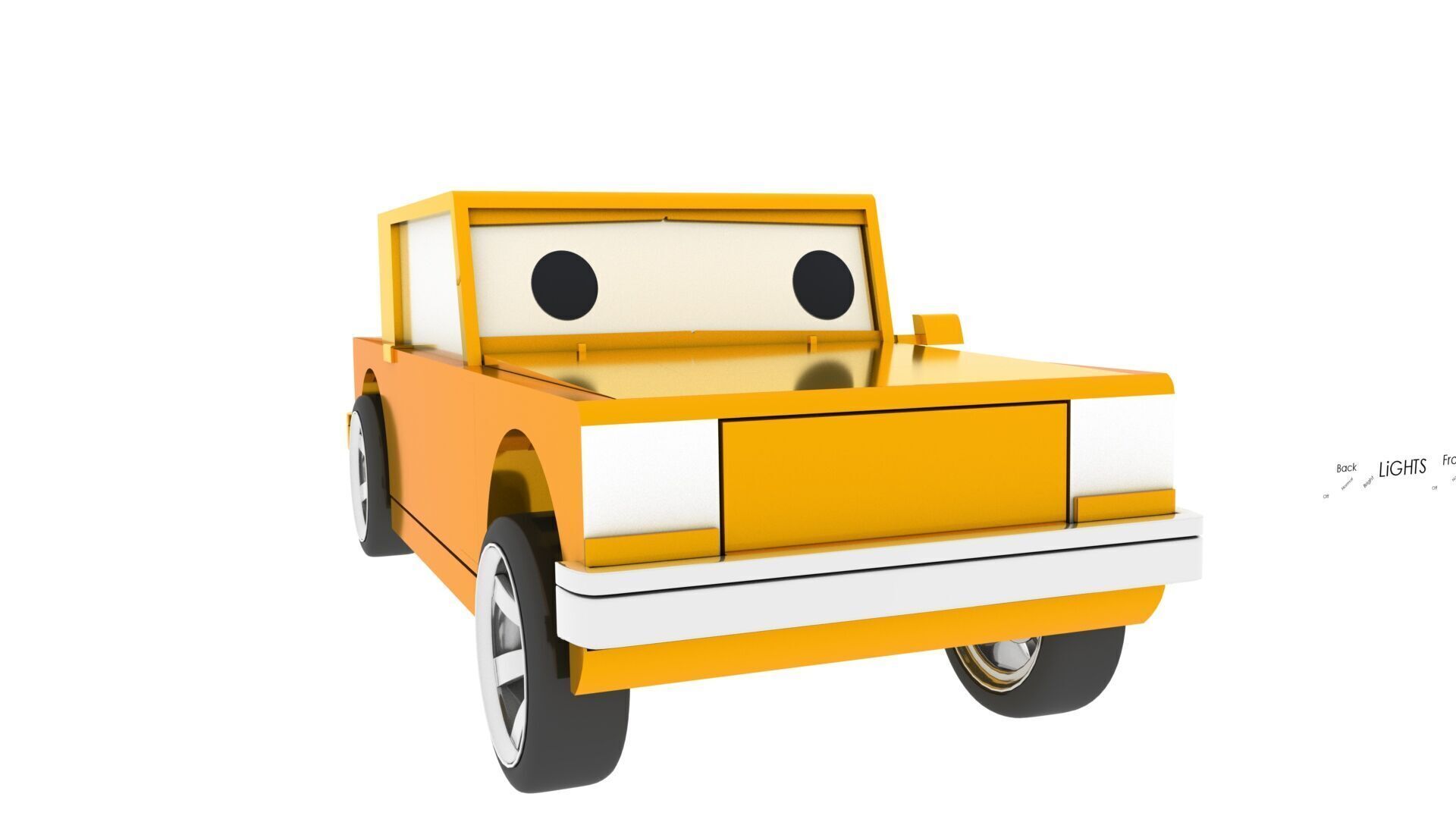cartoon car rig model 3D model_1