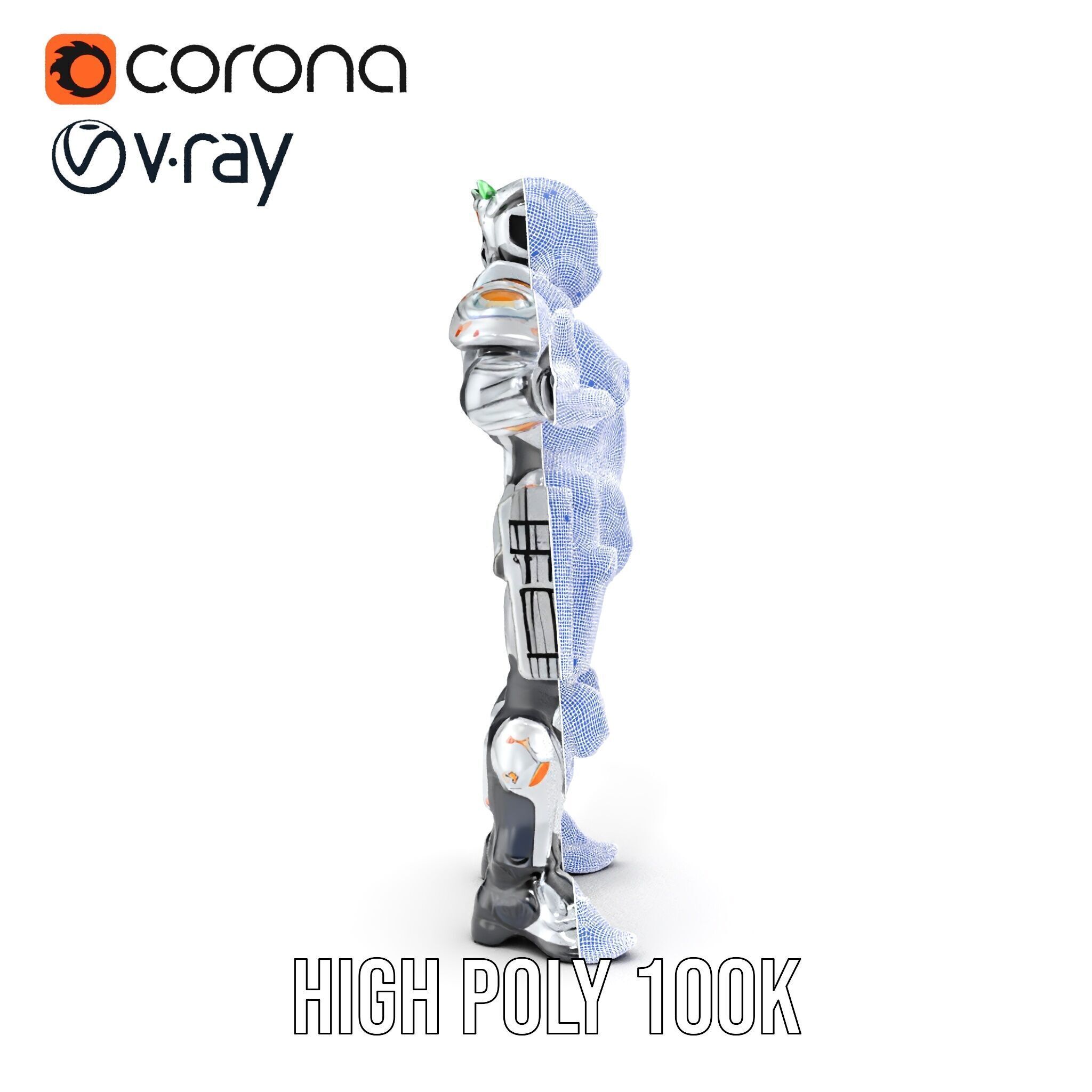 Futuristic Rigged and Animated Combat Robot Suit D Model Low-poly 3D model_40