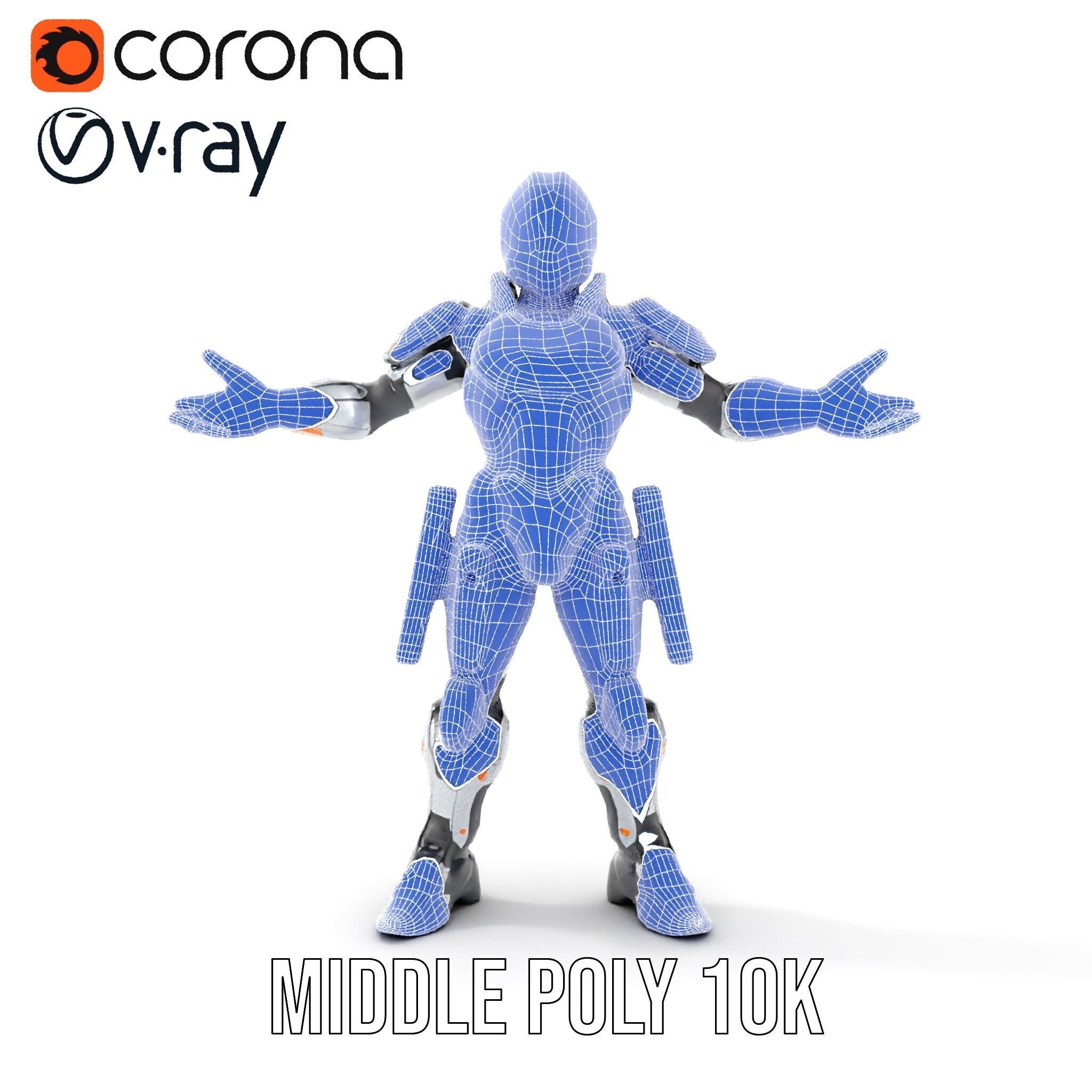 Futuristic Rigged and Animated Combat Robot Suit D Model Low-poly 3D model_37