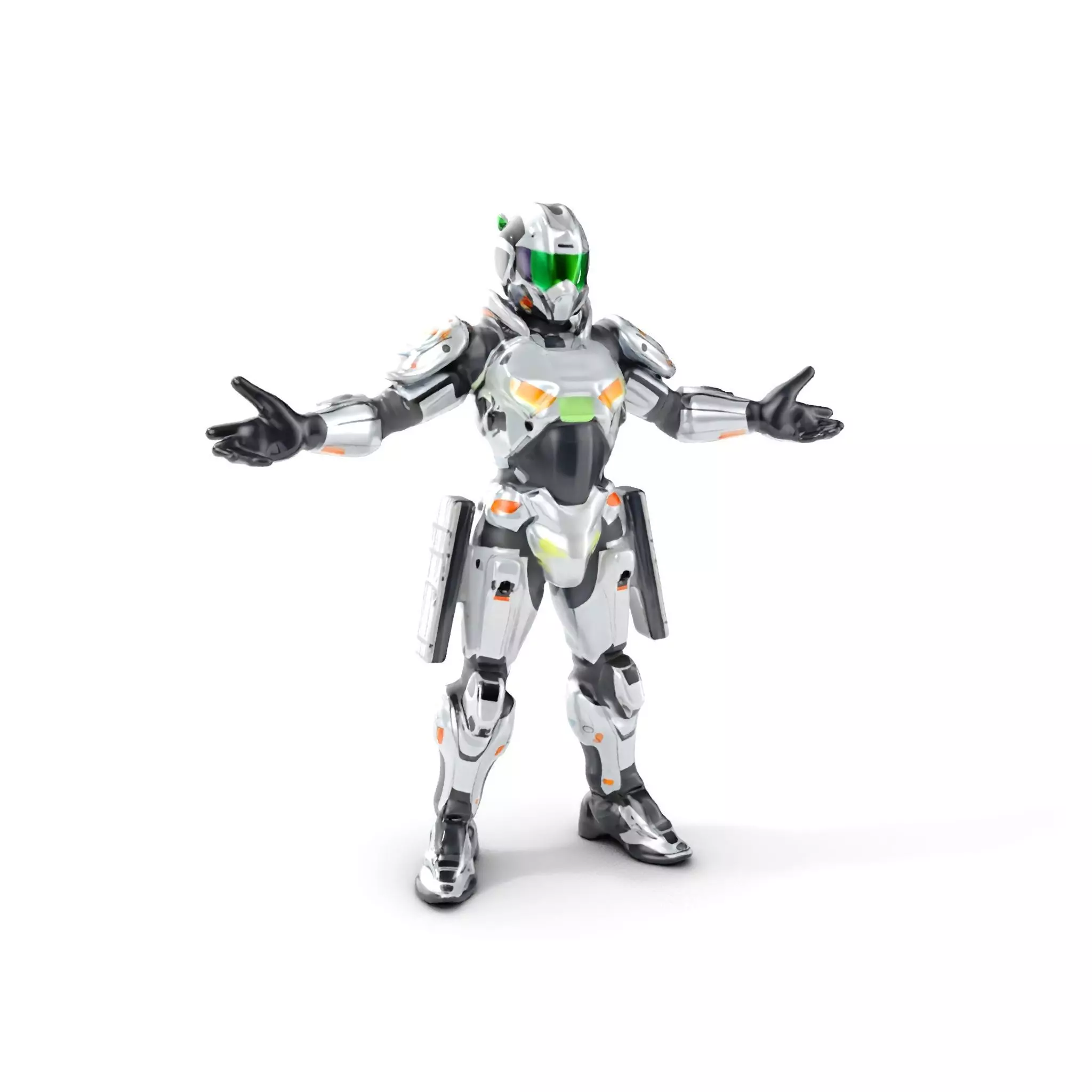 Futuristic Rigged and Animated Combat Robot Suit D Model Low-poly 3D model_0