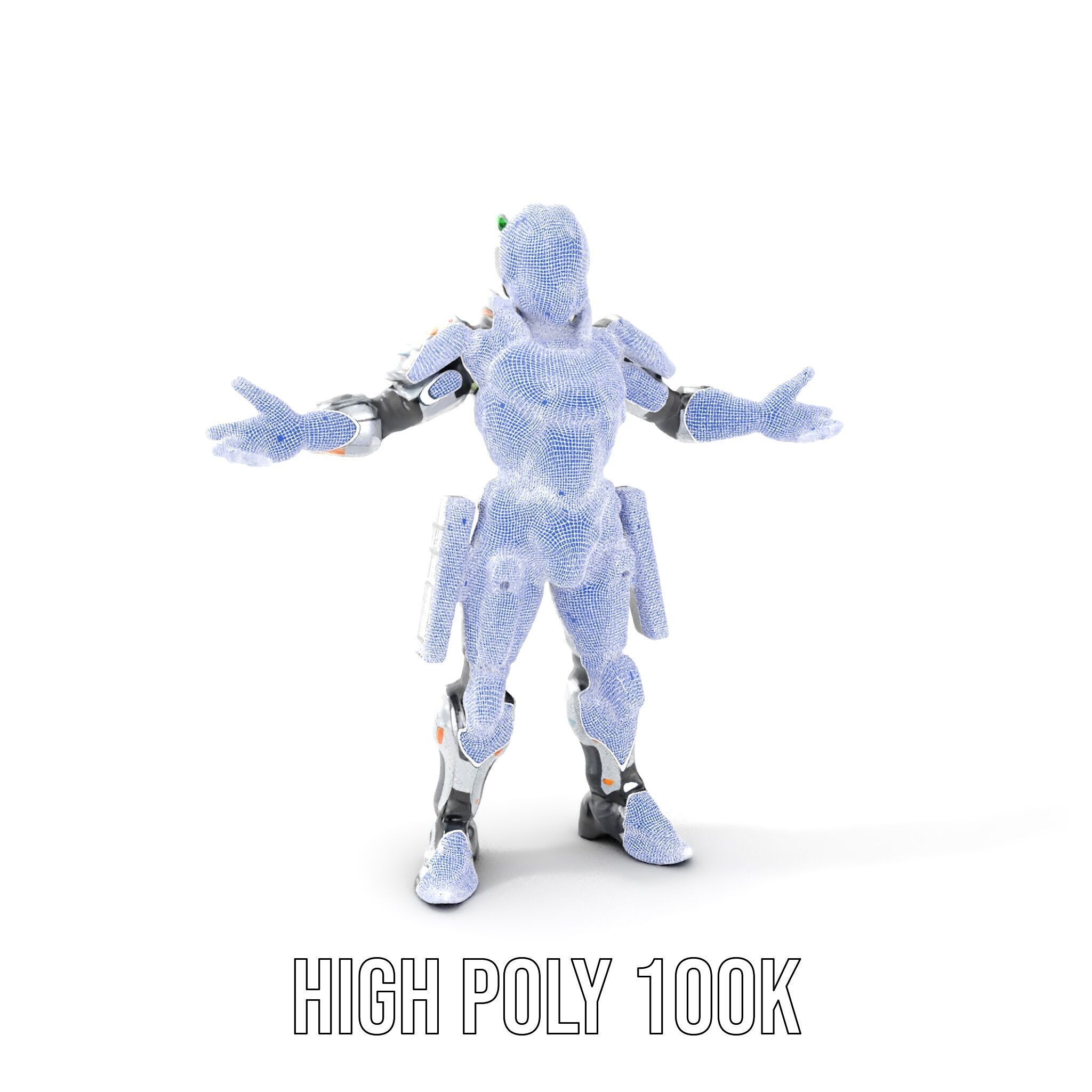 Futuristic Rigged and Animated Combat Robot Suit D Model Low-poly 3D model_5
