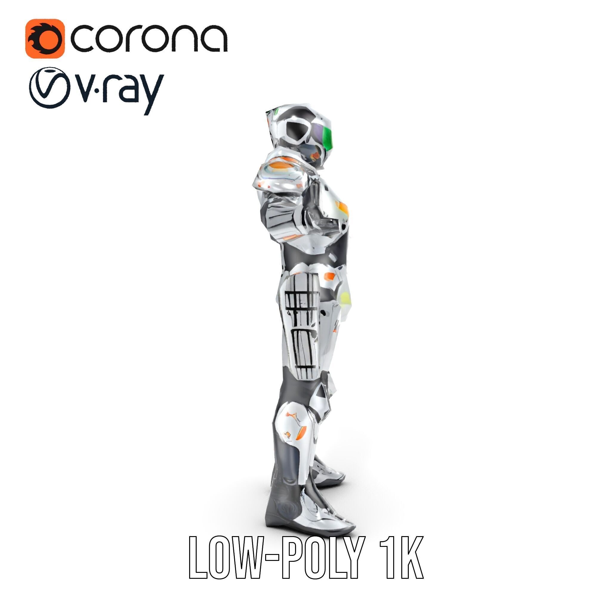 Futuristic Rigged and Animated Combat Robot Suit D Model Low-poly 3D model_28