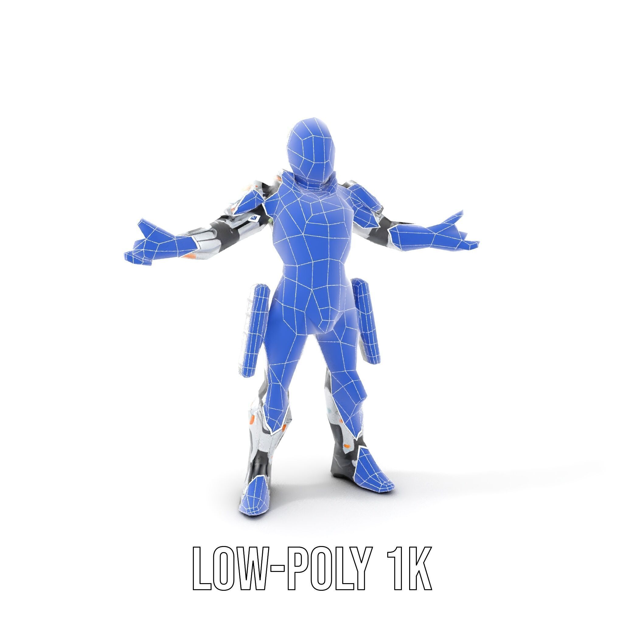 Futuristic Rigged and Animated Combat Robot Suit D Model Low-poly 3D model_25
