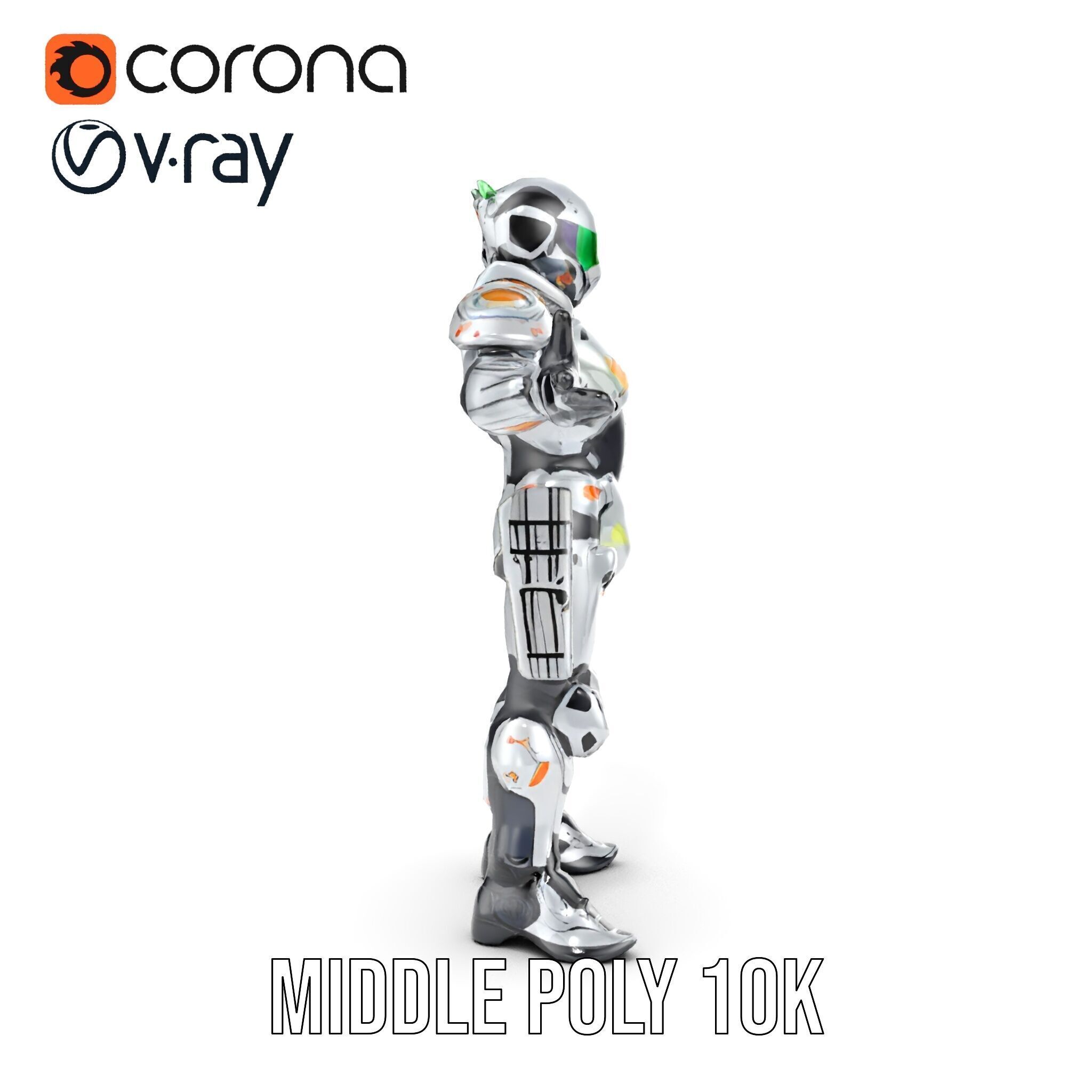 Futuristic Rigged and Animated Combat Robot Suit D Model Low-poly 3D model_21