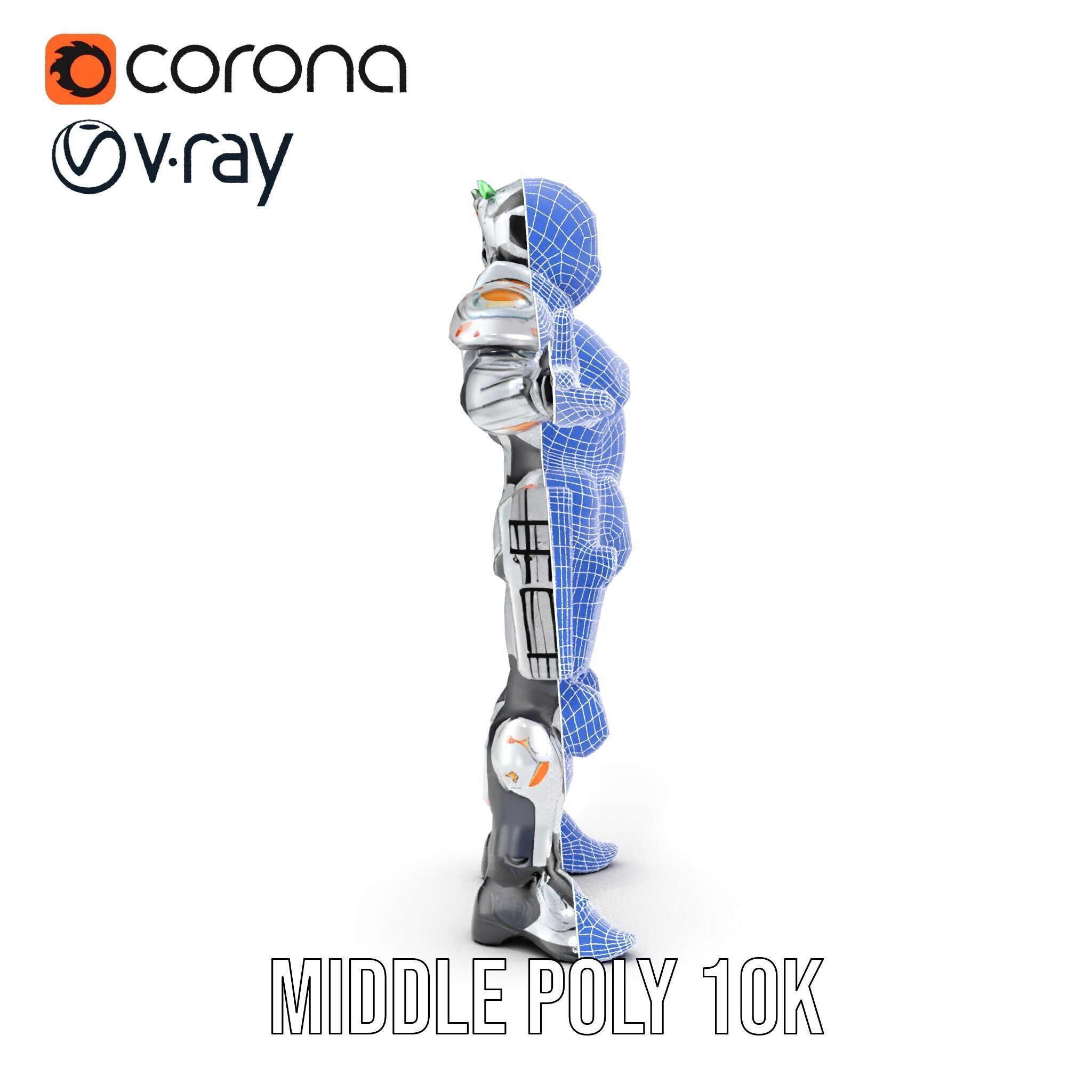 Futuristic Rigged and Animated Combat Robot Suit D Model Low-poly 3D model_32