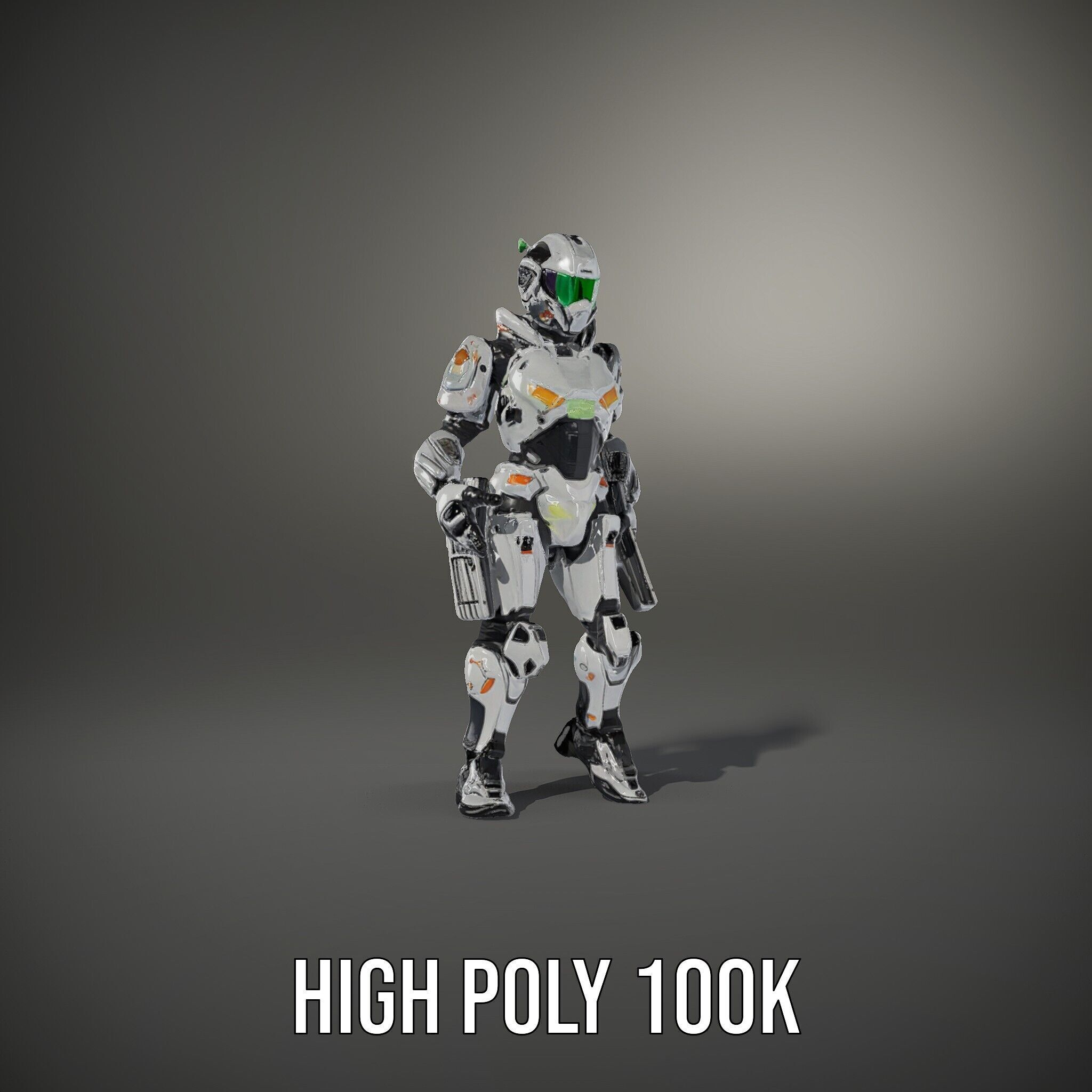 Futuristic Rigged and Animated Combat Robot Suit D Model Low-poly 3D model_26