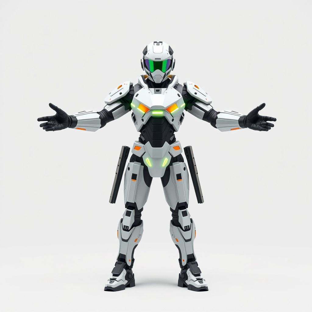 Futuristic Rigged and Animated Combat Robot Suit D Model Low-poly 3D model_3
