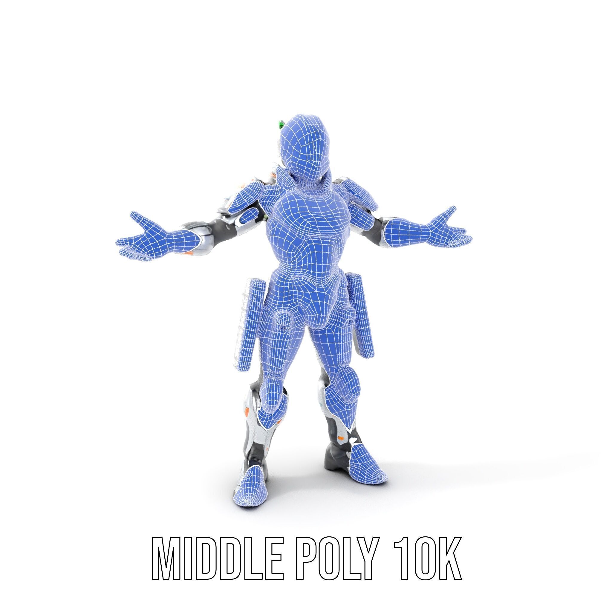 Futuristic Rigged and Animated Combat Robot Suit D Model Low-poly 3D model_24