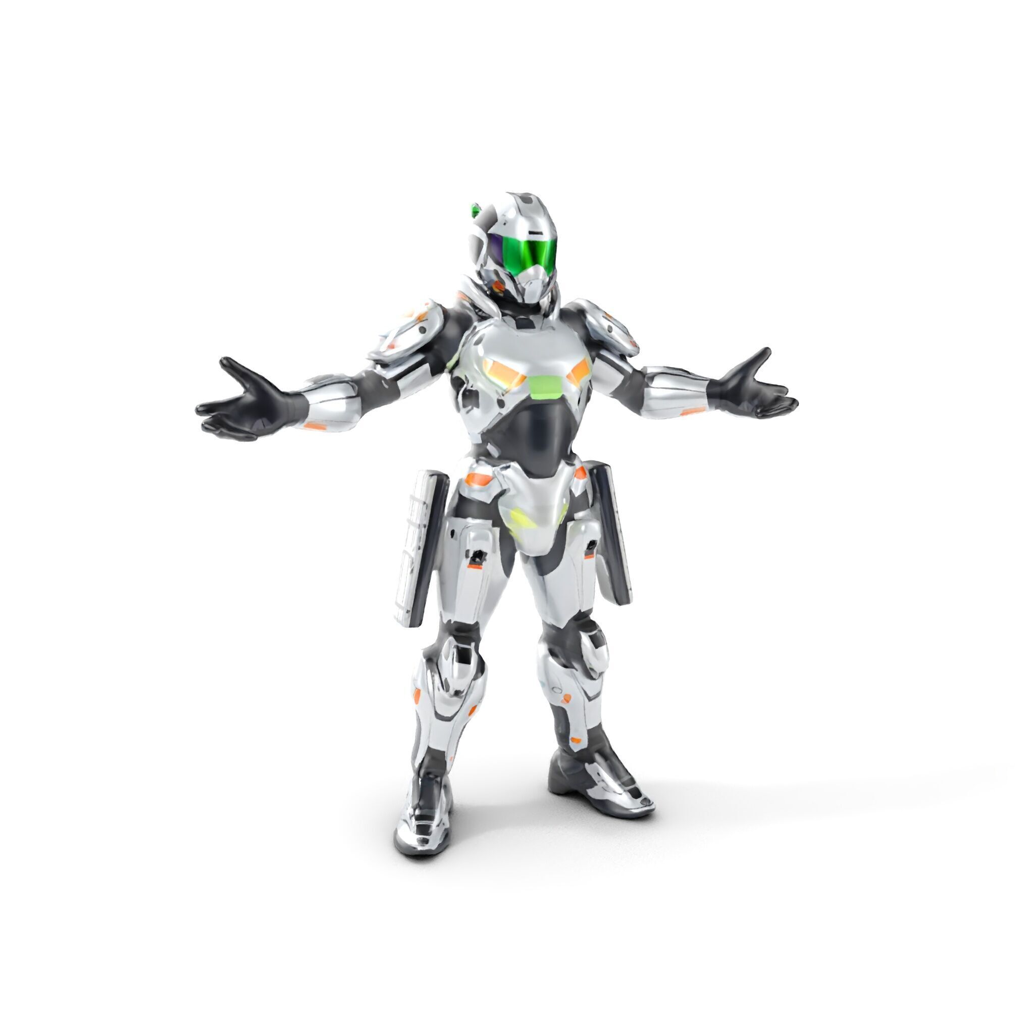 Futuristic Rigged and Animated Combat Robot Suit D Model Low-poly 3D model_18