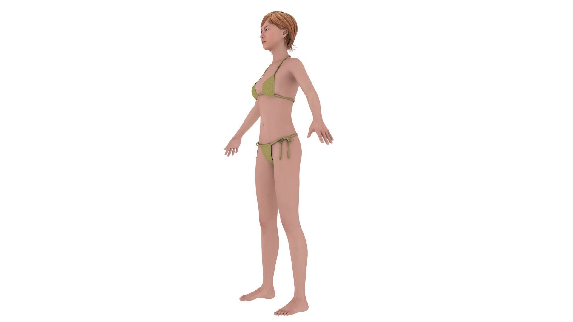 Realistic chinese japanese korean girl 3D model_2