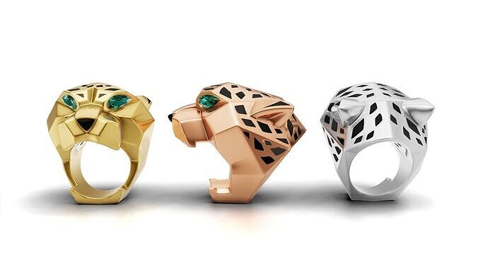 Cartier Panther Ring Head 3D print model