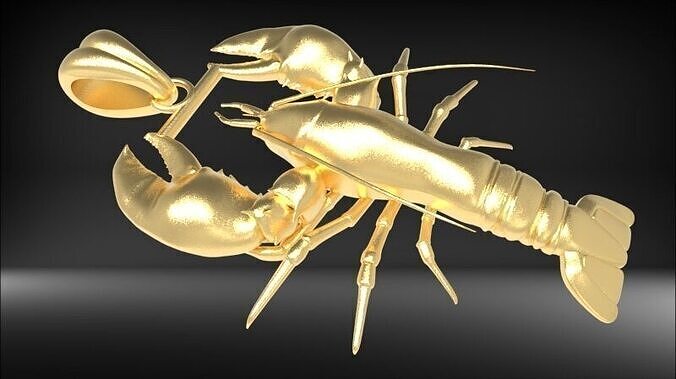 Lobster crayfish pendent Necklace Charm Jewelry 3D print model