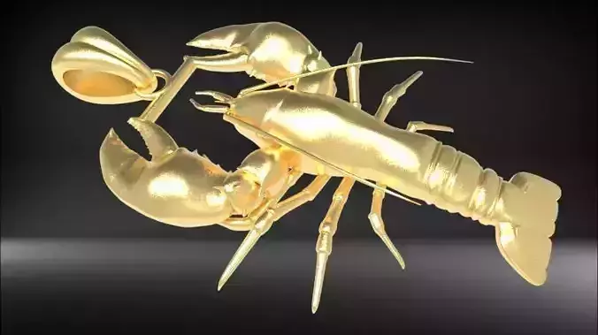Lobster crayfish pendent Necklace Charm Jewelry 3D print model