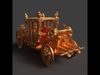 Chinese ancient golden  carriage   Low-poly 3D model_1