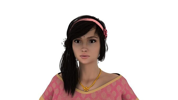 Realistic  indian girl 3D model