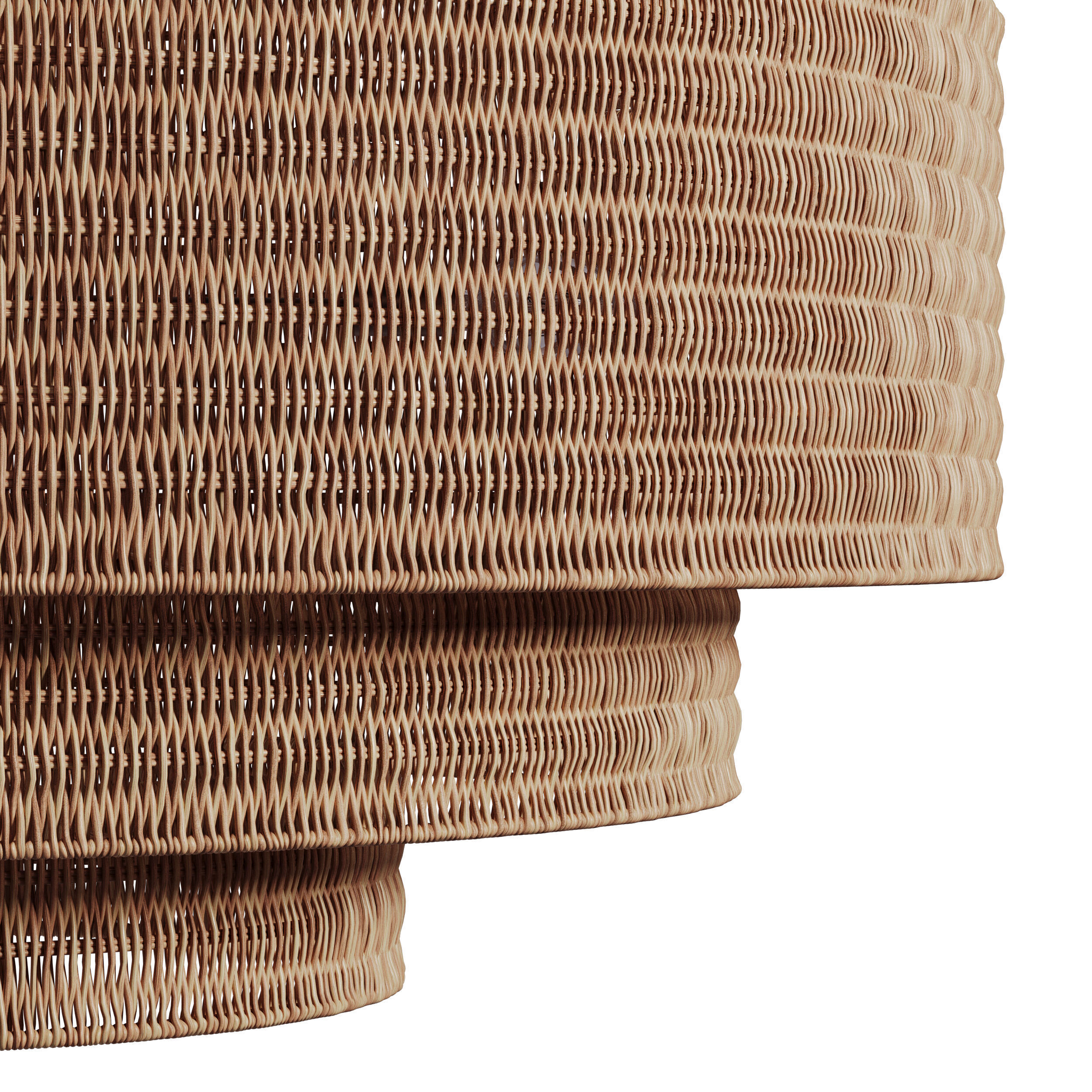 Paloma Chandelier Natural Rattan Light 3D model_6