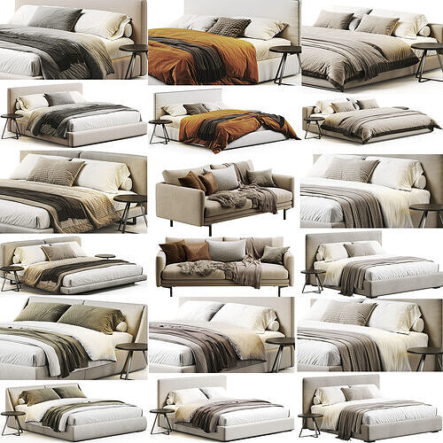 Bed Colection 04 - 10 Items 3D model