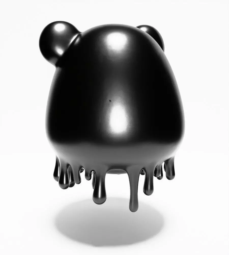 Drip Painting Melt Bear toy 3D print model_10