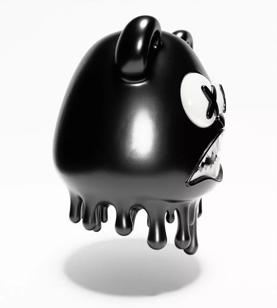 Drip Painting Melt Bear toy 3D print model_18