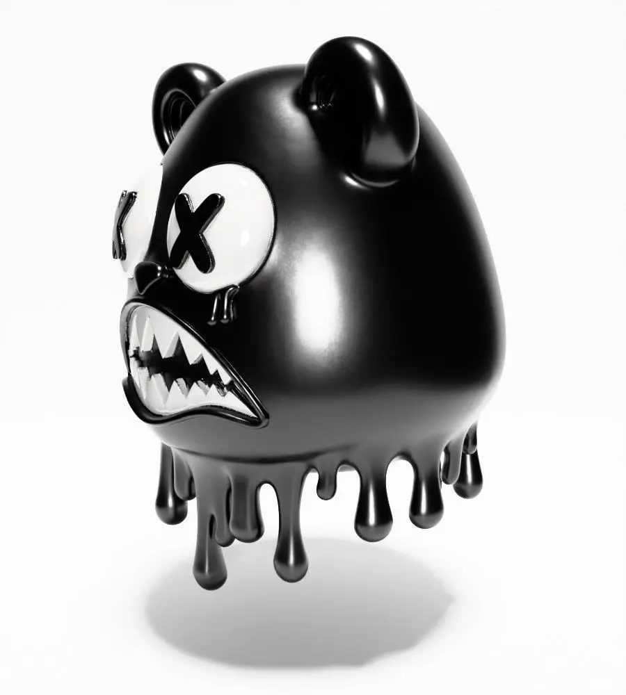 Drip Painting Melt Bear toy 3D print model_4