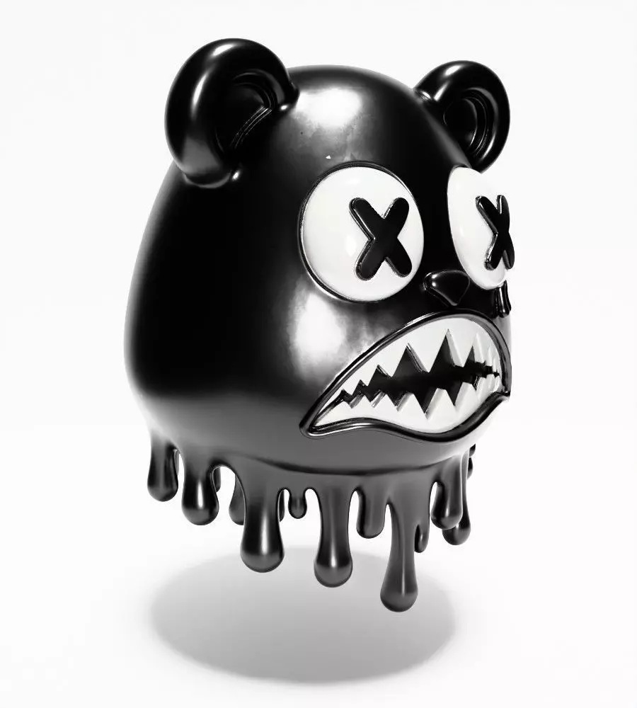 Drip Painting Melt Bear toy 3D print model_20