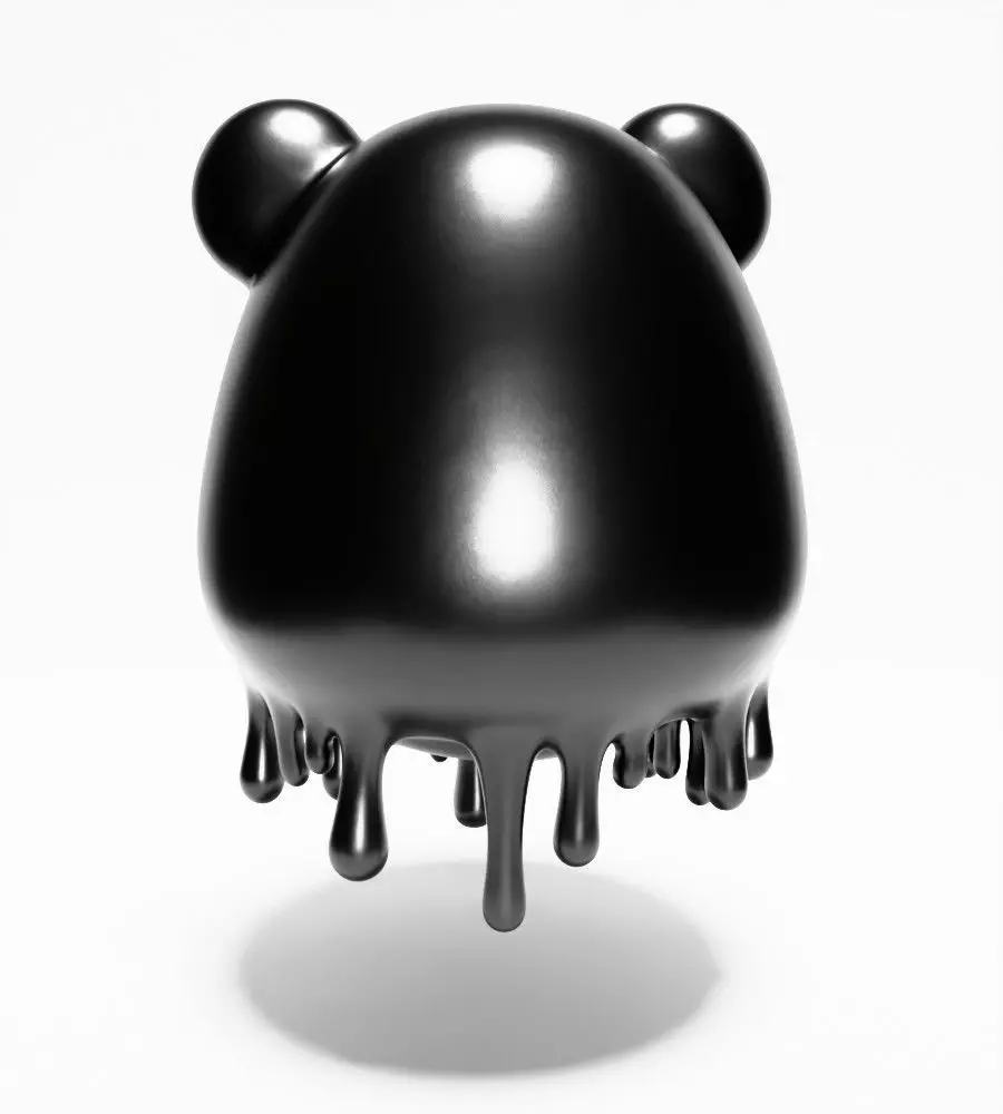 Drip Painting Melt Bear toy 3D print model_11