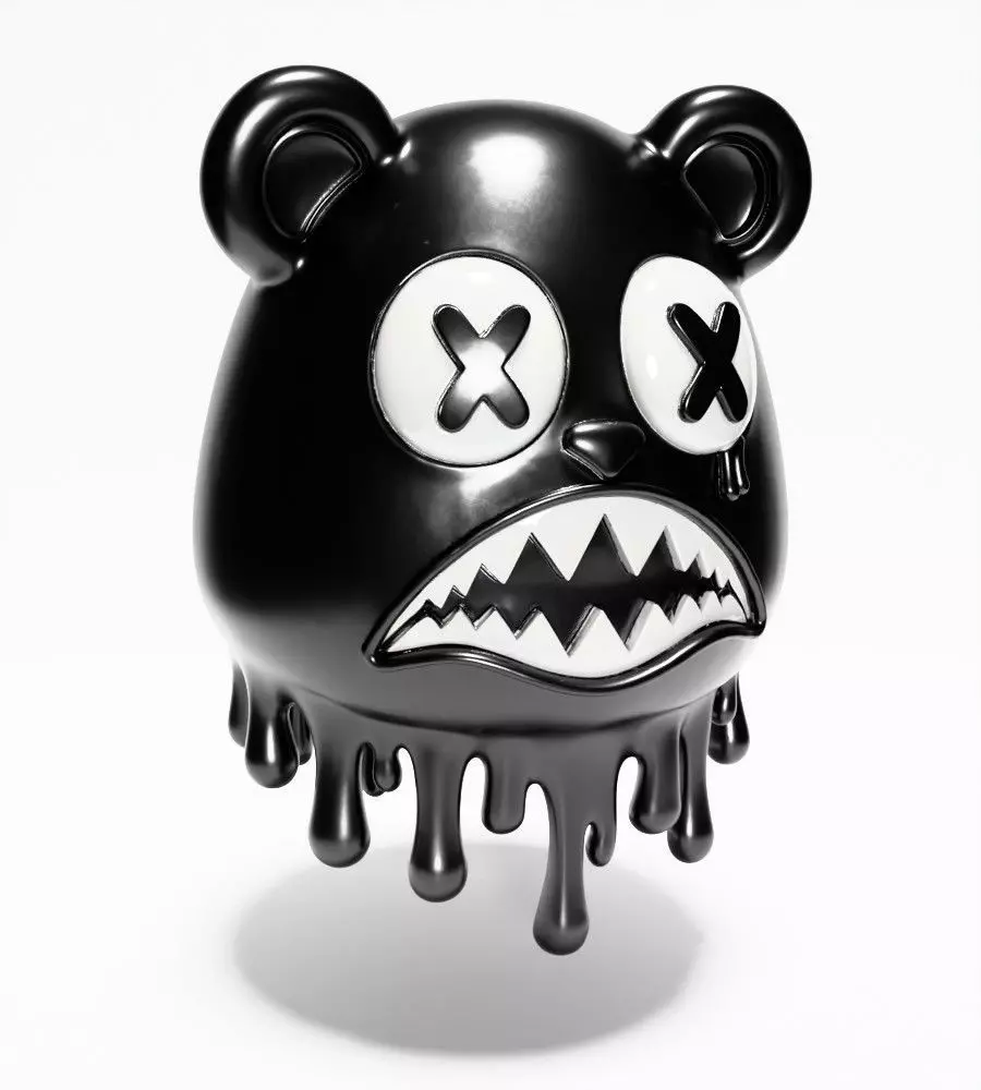 Drip Painting Melt Bear toy 3D print model_21