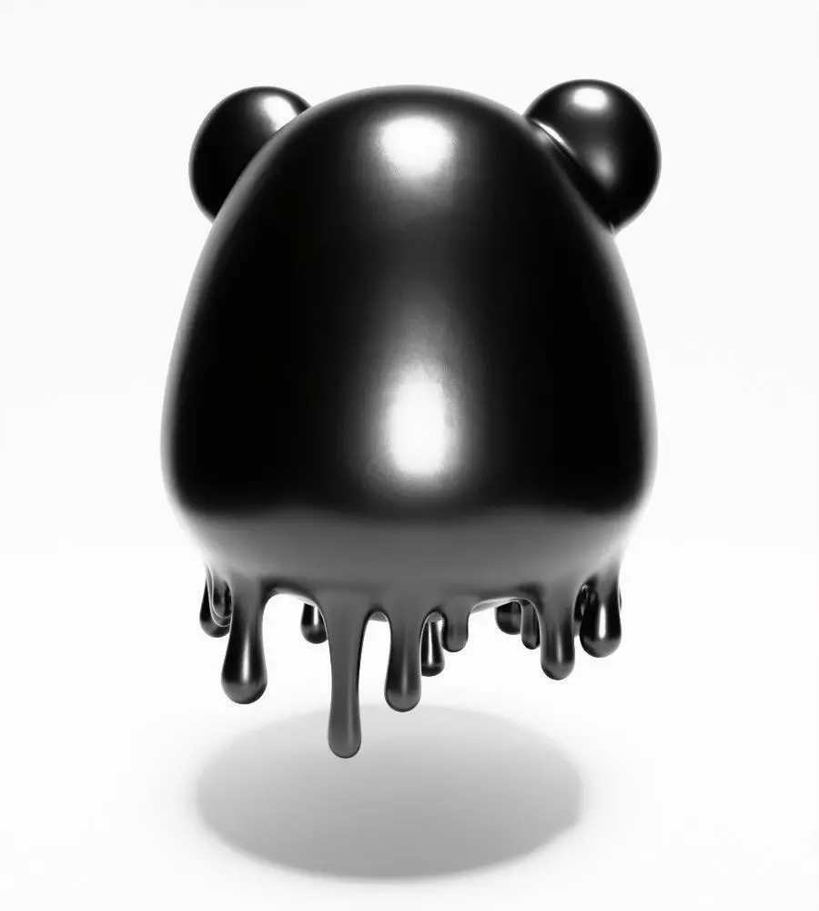 Drip Painting Melt Bear toy 3D print model_12