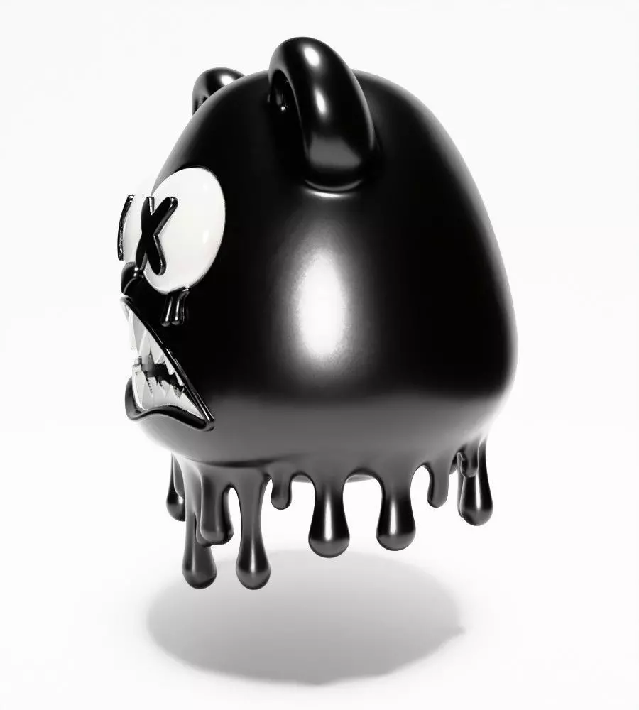 Drip Painting Melt Bear toy 3D print model_5