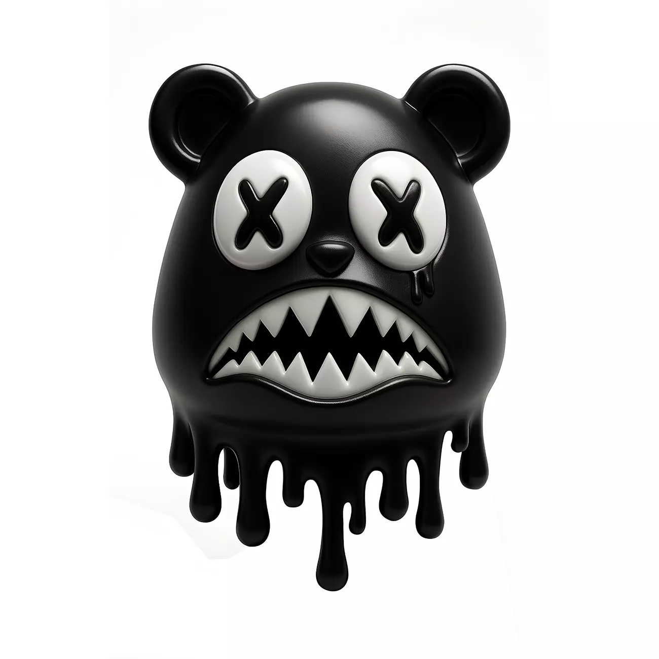 Drip Painting Melt Bear toy 3D print model_0